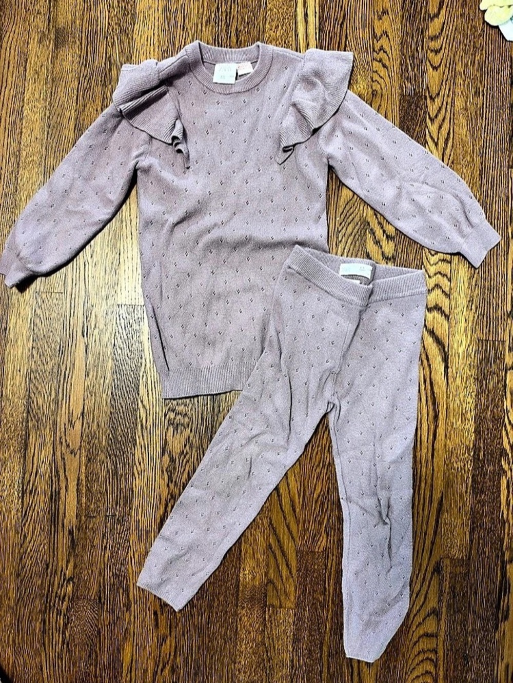 Zara Girls Knit Matching Set Purple Size 4-5Y